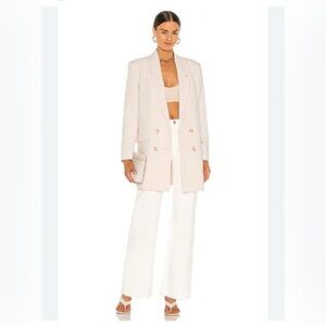 Steve Madden Size L Women's Double-Breasted Cream Blazer Retail $120